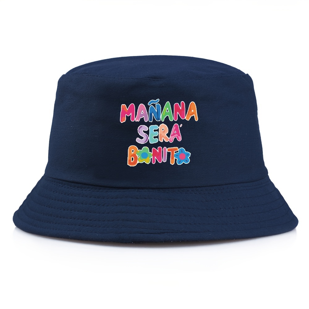 New Manana Sera Bonito Print Fisherman Hat Simple Versatile - Temu