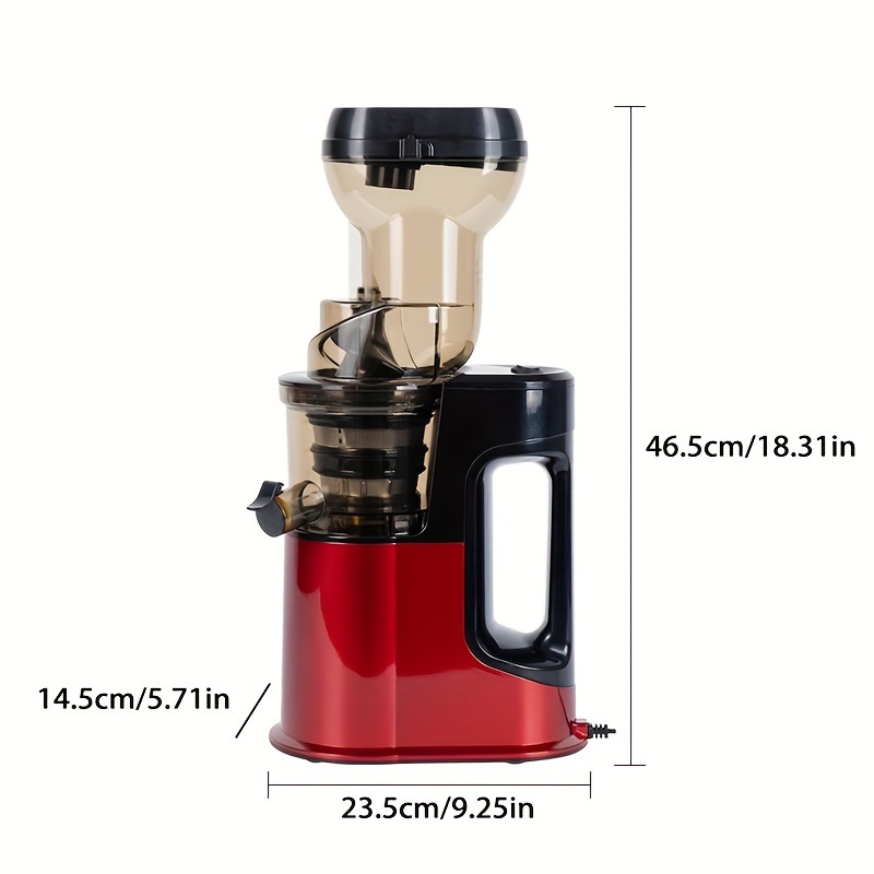 Hilton Quiet Slow Press Juicer Machine 300W Cold Press Juicer with Wide Chute, Masticating Motor for Juice Suitable for Juicers, DIY Ice Cream