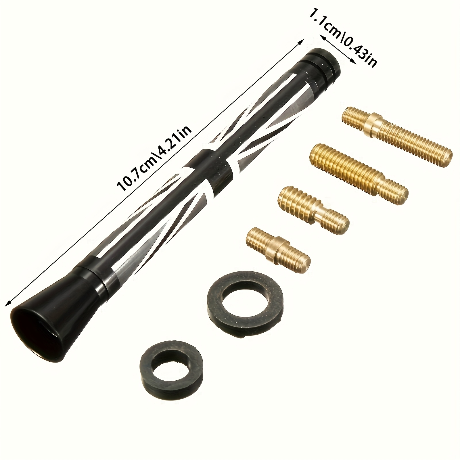 Image of 1 Set Automotive Modification Antenna Decoration, Compatible With Most Cars, With Installation Screws, Carbon Fiber Car Modification Replacement, Mini Antenna Decoration, Car Exterior Upgrade