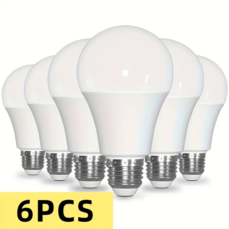 TEMU Lot de 6 ampoules LED A19 E26, Clair et Chaleureuse 4500K, 1100 LM, , CRI 85+, Non Dimmable, Ampoule LED 14W Couleur Blanche Chaude, Idéale pour