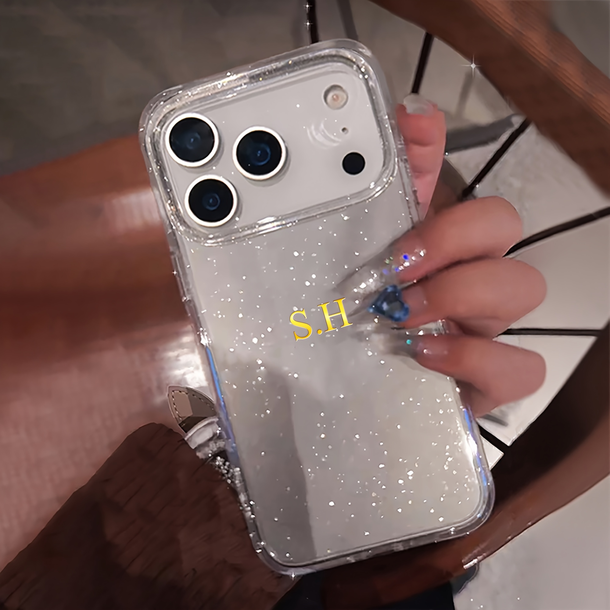 TEMU Phone Case - Personalized Customized Name Shockproof Transparent Phone Case Compatible With Iphone 17 16 15 14 13 Pro Max Luxury Tpu Cover Diy