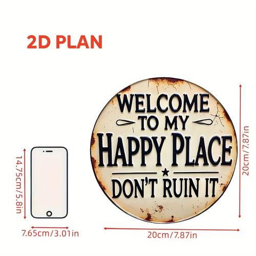 1pc Vintage Welcome to Place Don t Ruin It Metal Tin Sign - Retro Aluminum Wall Decor 8x12 Inch, Rustic Indoor/Outdoor Home Art for Porch, Garden, Patio - No Electricity Needed, Outdoor Decor, 2D Flat