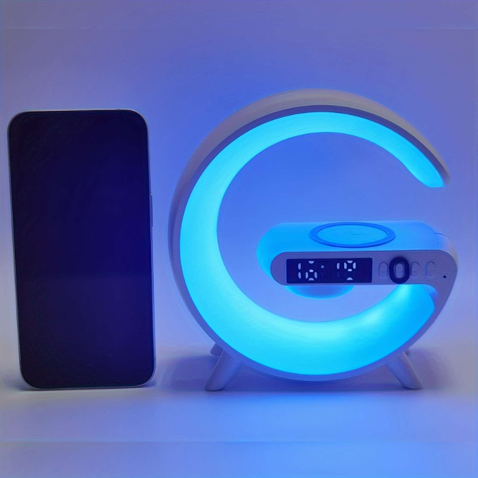  wireless g type speaker with desk lamp night light usb rechargeable wireless enabled bedroom ambiance details 2