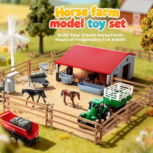 farm toy cars toy car set with barn horses farm tools and fences best christmas gift