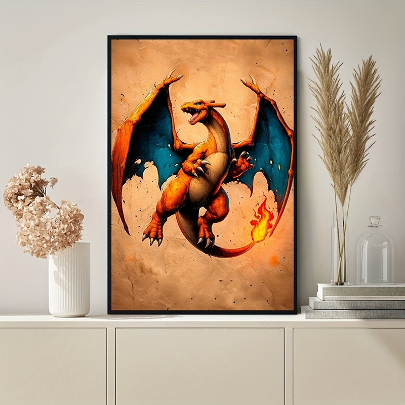 3 Pack Canvas Pokemon Wall Art Home Decoration Vintage Japanese