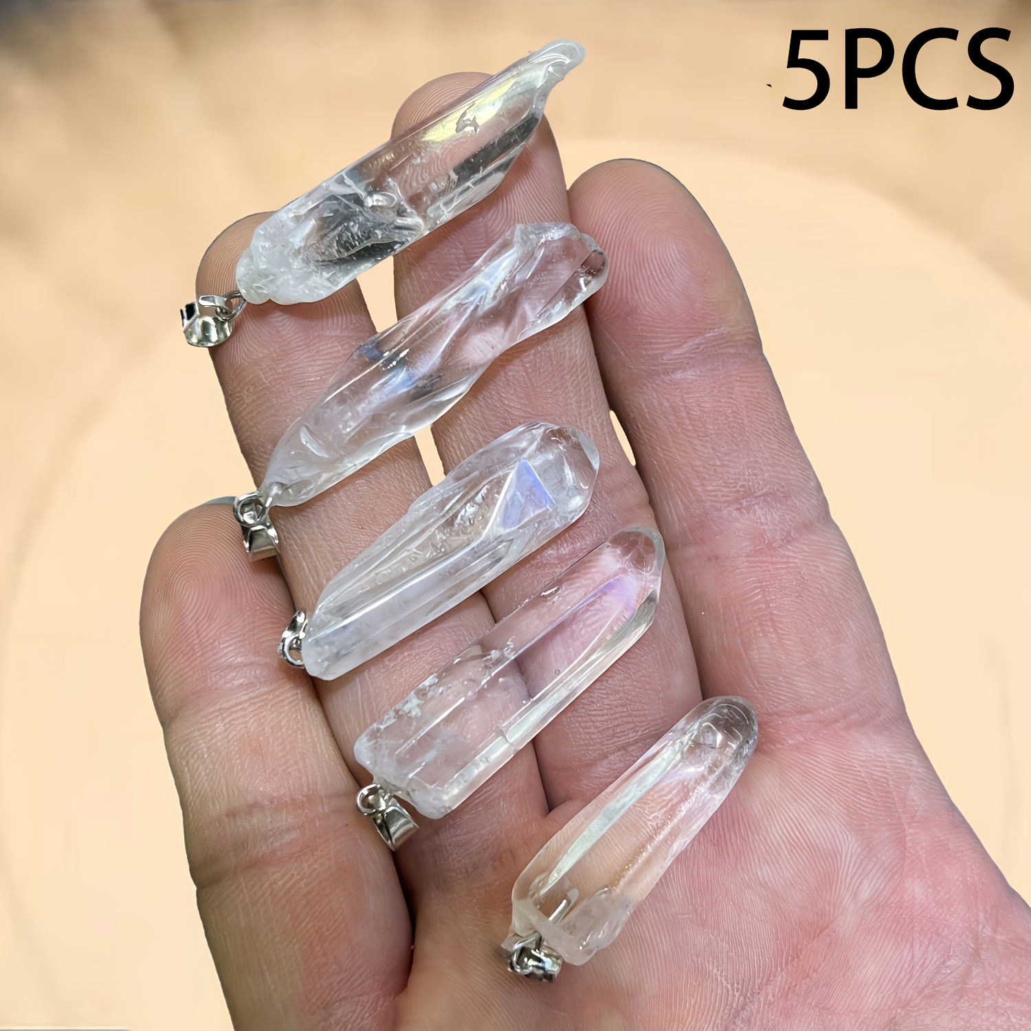5pcs Natural Irregular Point Pendants For Jewelry Making (women Men, Hole: 5x2.5mm)