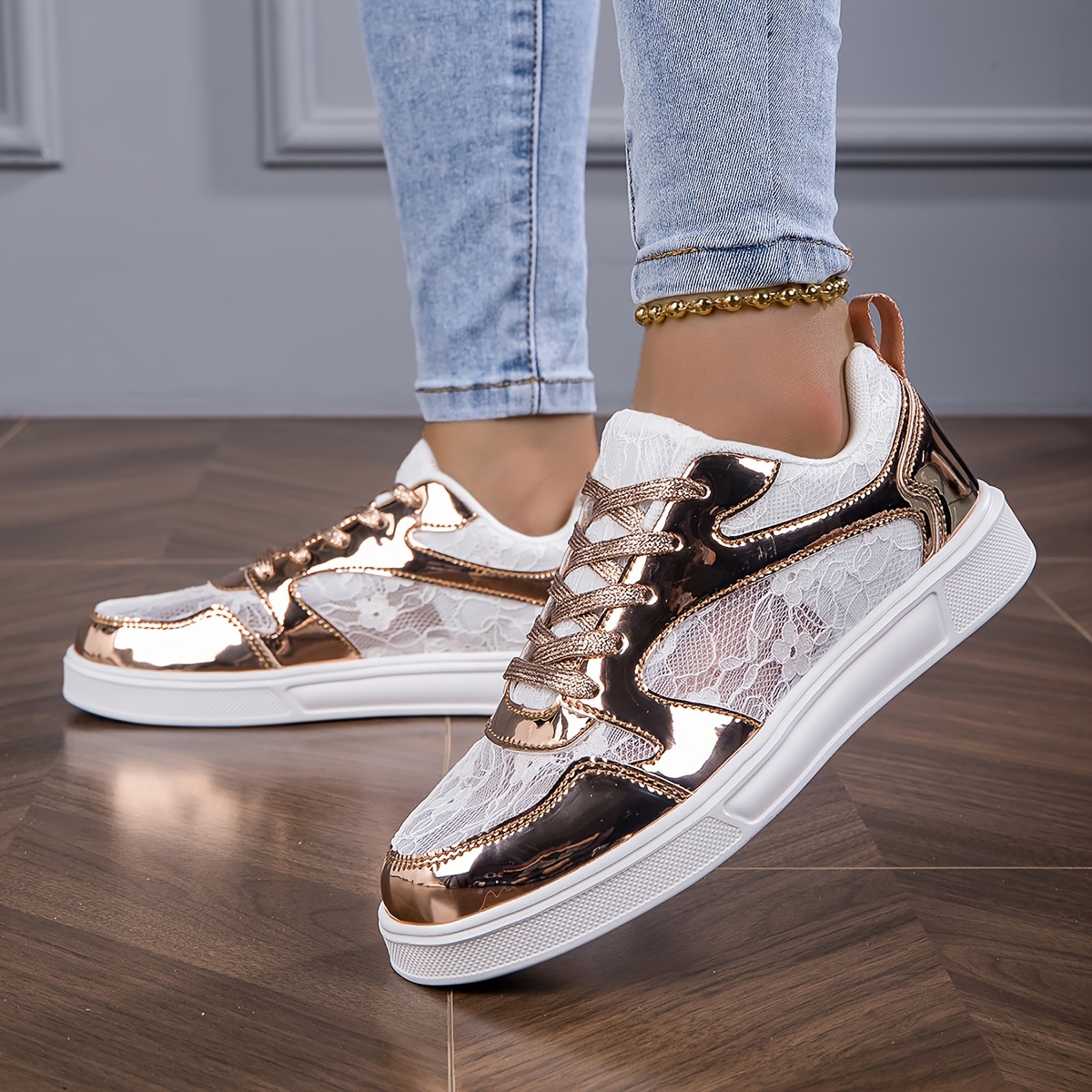 Sportschuhe Elegante Sneaker Damen Damen Einfarbige Elegante