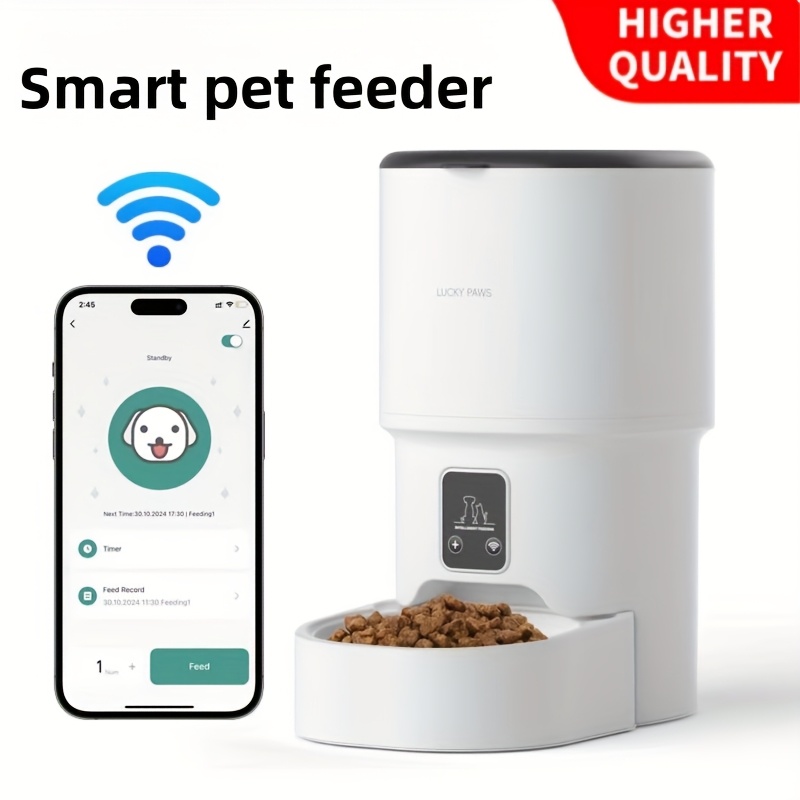 Automatic Pet Feeder, Cat Food And Dog Food, Wifi Remote Control, Detachable Washing, Large Capacity Pet Feeder for Cats And Puppies — Zaynora Luxury Marketplace