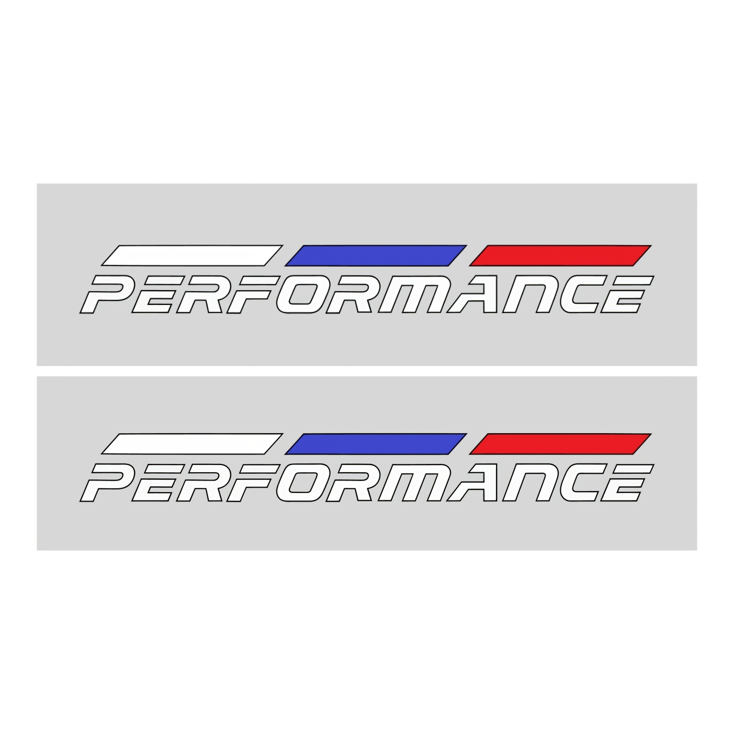 TEMU Lot de 2 autocollants pour voiture, badges de performance blanc, bleu, rouge