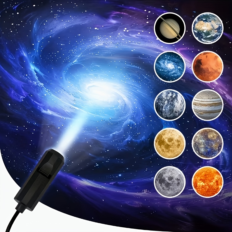 Köp Planet Projection Lamp With 16 Light Sheets Moon Sun Earth Light Projector Atmosphere Background Lamp Photo Props Party Decor i Sverige för priset från 35