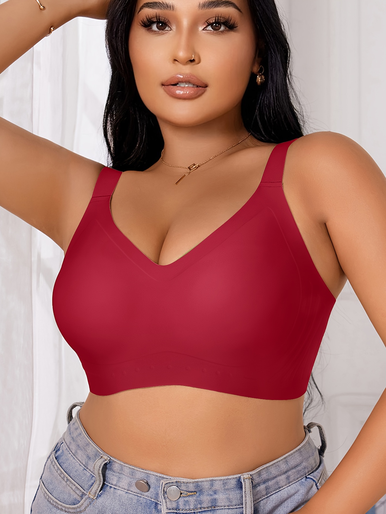 Plus Size Seamless Backless Bra - No Underwire & Ultra Soft Comfort, High Elasticity Removable Pads, Minimalist Design for Everyday Casual & Formal Wear, Strapless Bra, Formal Attire Support, Backless Lingerie, Smooth Texture Fabric, Comfortable Support, Sleek Silhouette, Lightweight Construction, Women's Undergarments