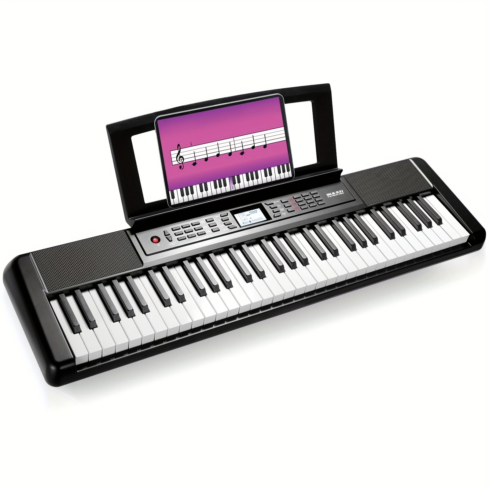 TEMU 61-key Full-size Portable Keyboard Piano With 300 Sounds, 61-touch Sensitive Keys, Built-in Speakers & Lcd Screen, Usb-midi/recording, Power