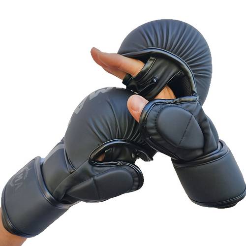 boxing gloves new half finger breathable gloves for women and men training adults professional half finger gloves black red