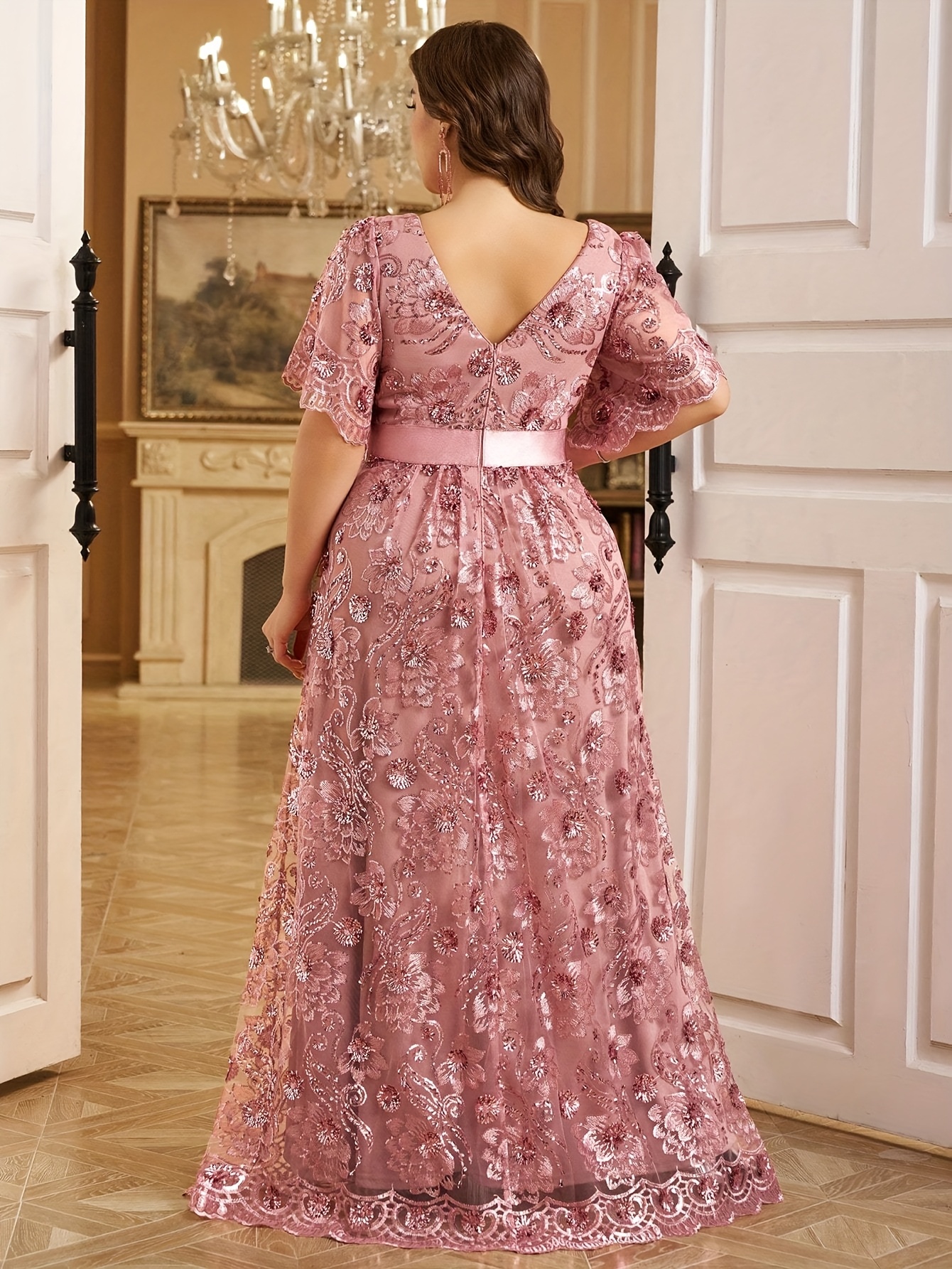 diamond collar long dress UNITHORSE Fabric Diamond Collar Top Lace Embroidered Mesh Splice White  Wedding Dress Elegant Evening Gown Women's Dress