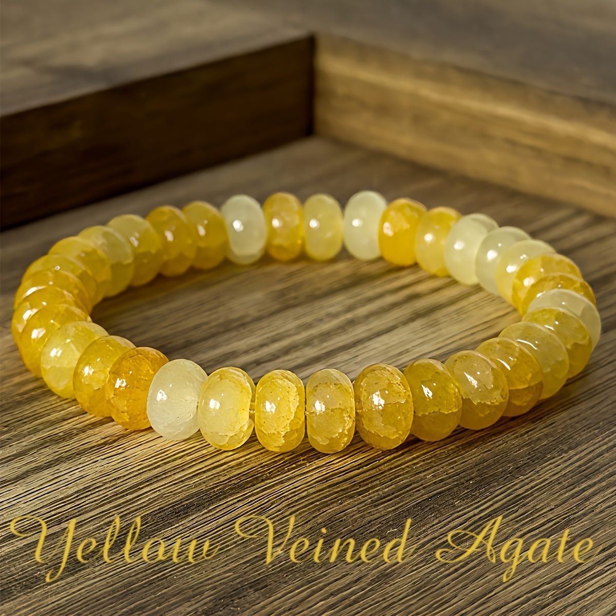 E-shop Armband im böhmischen Stil mit gelben Perlen - Modischer Vintage-Stil, Alltagskleidung oder Geschenk für Damen, Ganzjahres-Accessoire,
