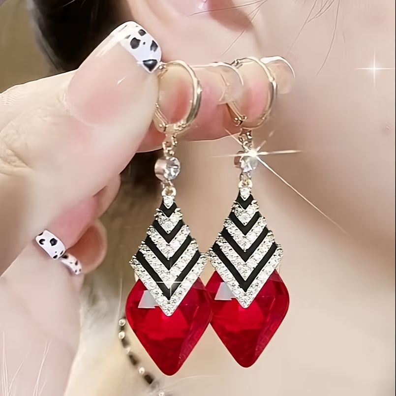 Luxurious Geometric Earrings | Hypoallergenic Alloy Hoops With Resin Mosaic, Elegant For Daily And Parties, Exquisite Reveals And