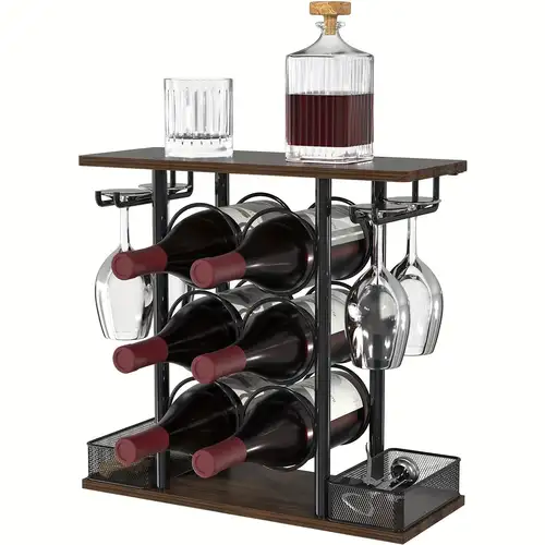  Estante colgante para copas de vino, soporte de techo para  botellas de vino, soporte doble para copas de vino, estante de vino  invertido, estante de hierro para colgar copas de vino