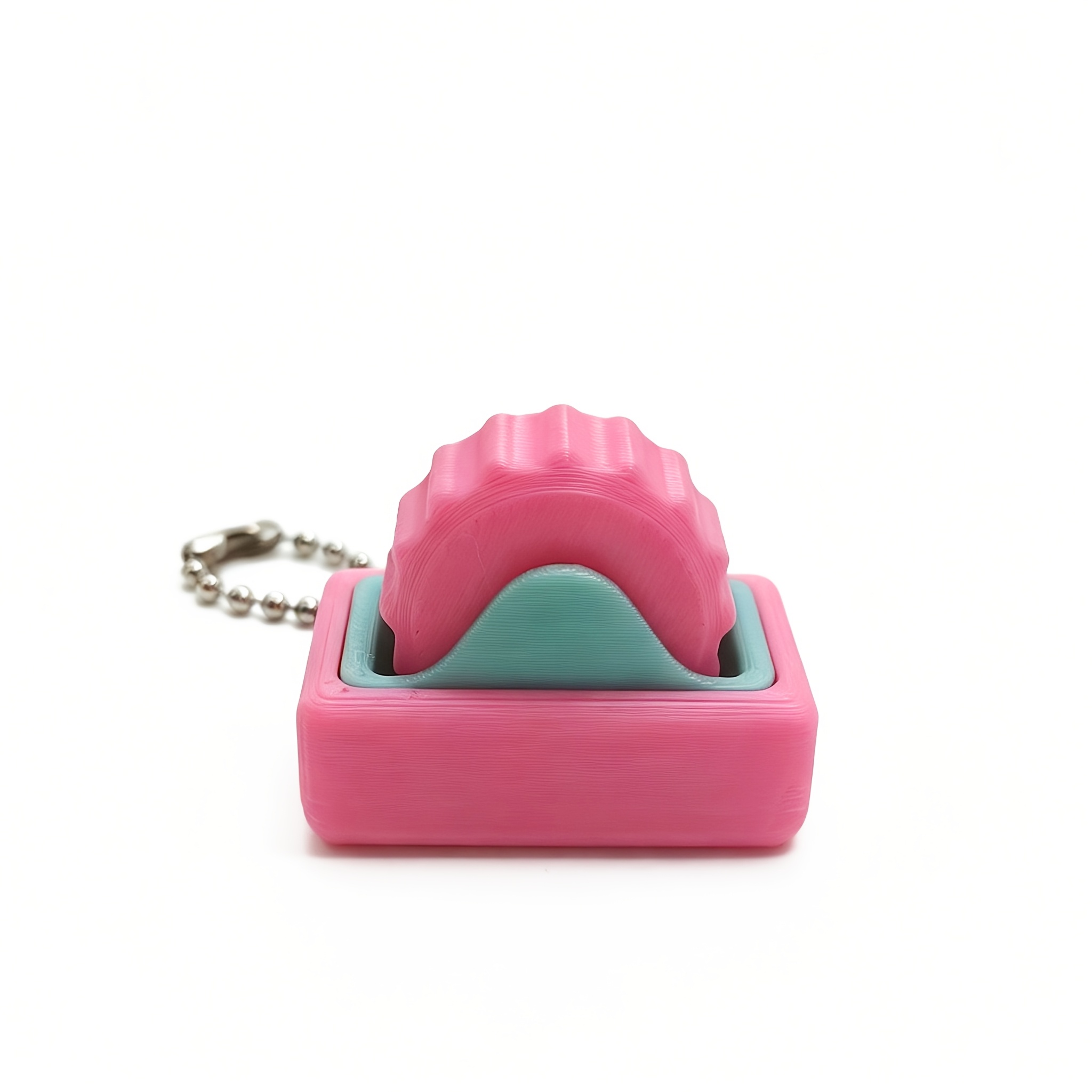 TEMU Bouton-rouleau -stress avec un design contrasté multicolore. Doté d'une chaîne perlée pour attaché aux clés ou aux sacs à dos pour une