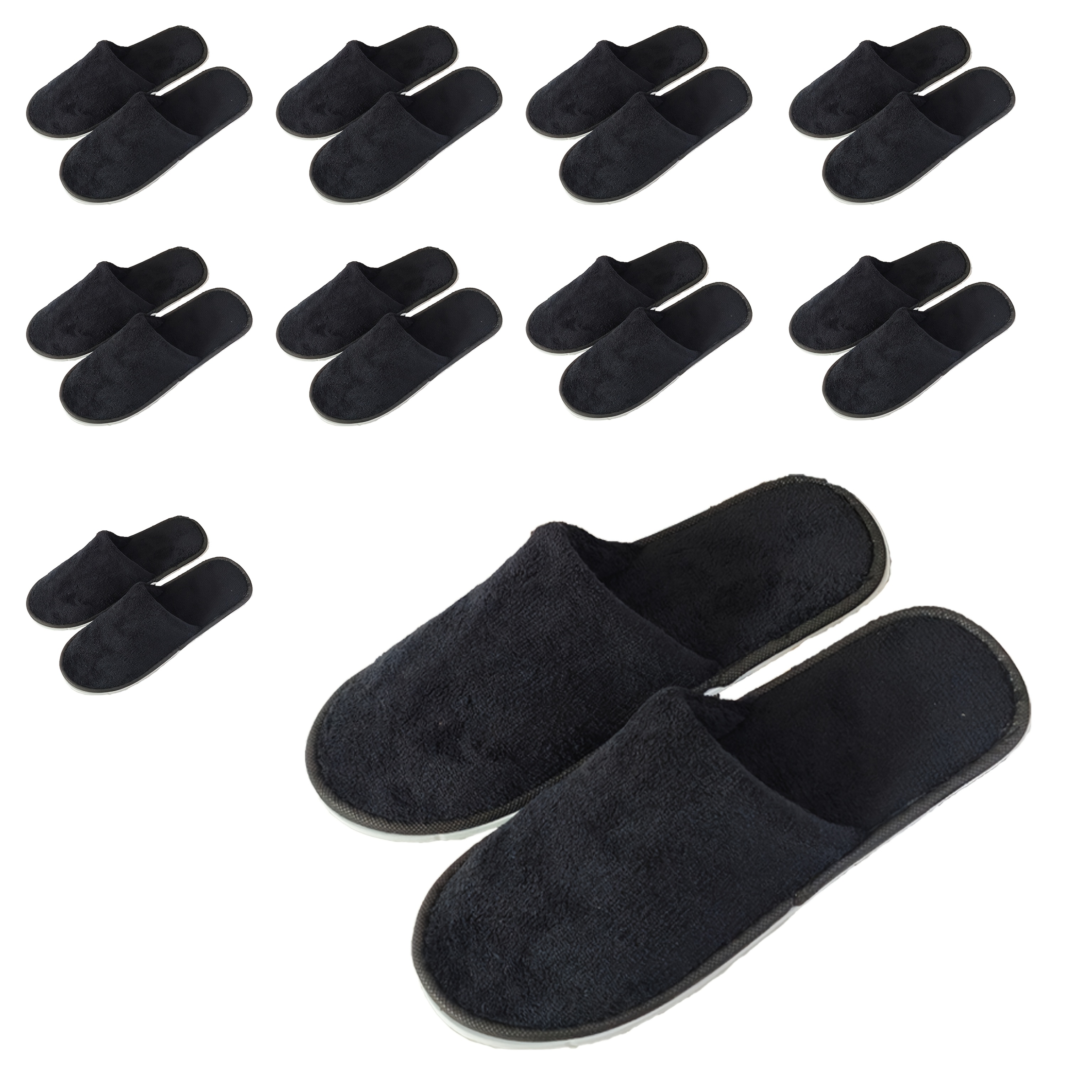 10 Pairs Luxury Slippers - , Non-slip, Bulk Hotel & - Perfect For Guests, Travel, Shoeless Homes - Mens 11, Womens 12, Women Shoes