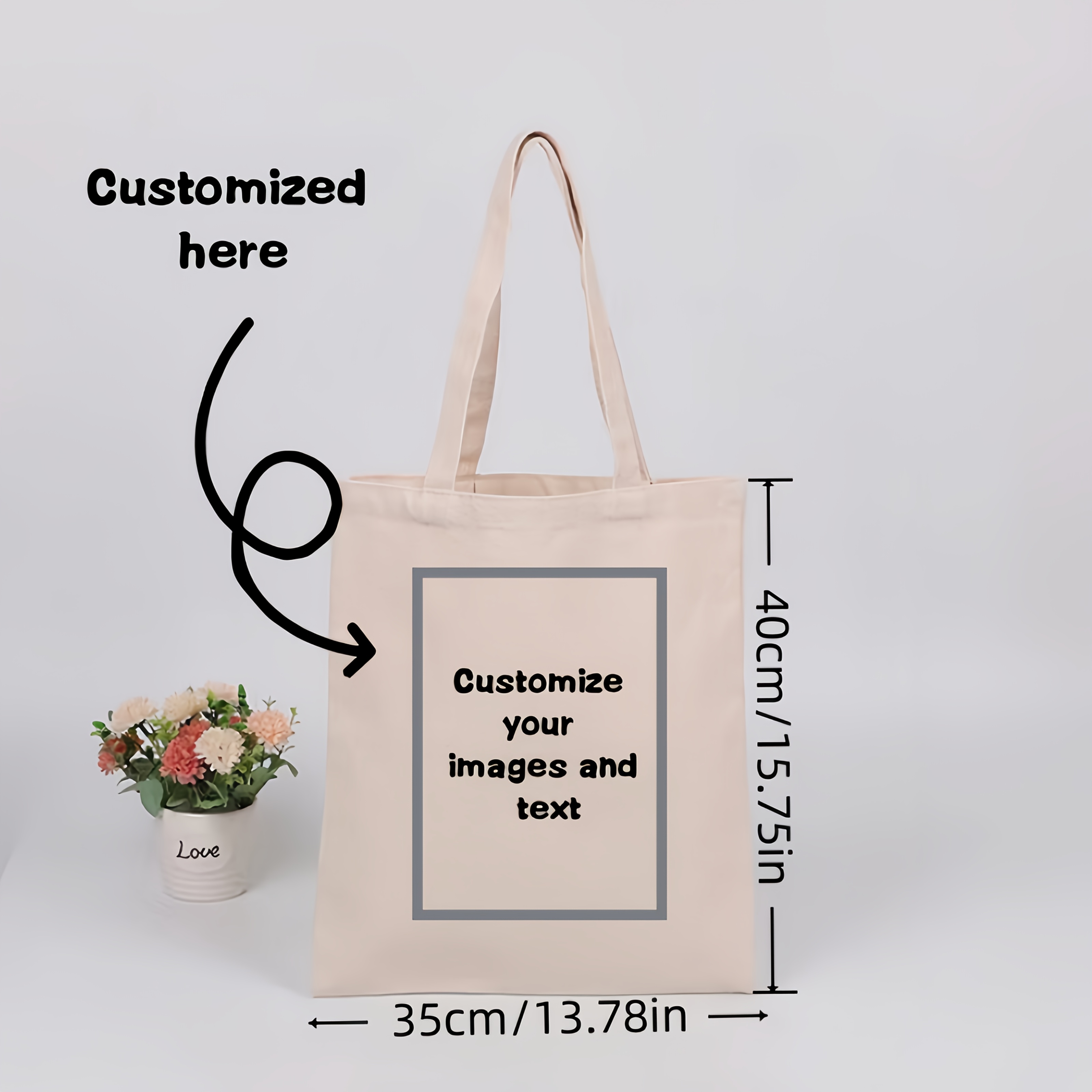 10 Customizable Tote Bags, Foldable Shopping Bags for Promotional Use