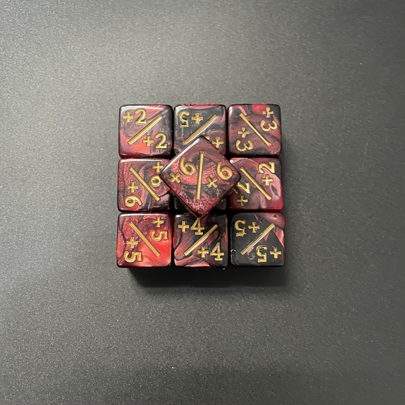 E-shop 20 Stk./Set 8 Farben 1,6 cm/0,63 Zoll Würfel Zähler +1/+1 und Negativ -1/-1 Zweifarbige - und Negativwürfel