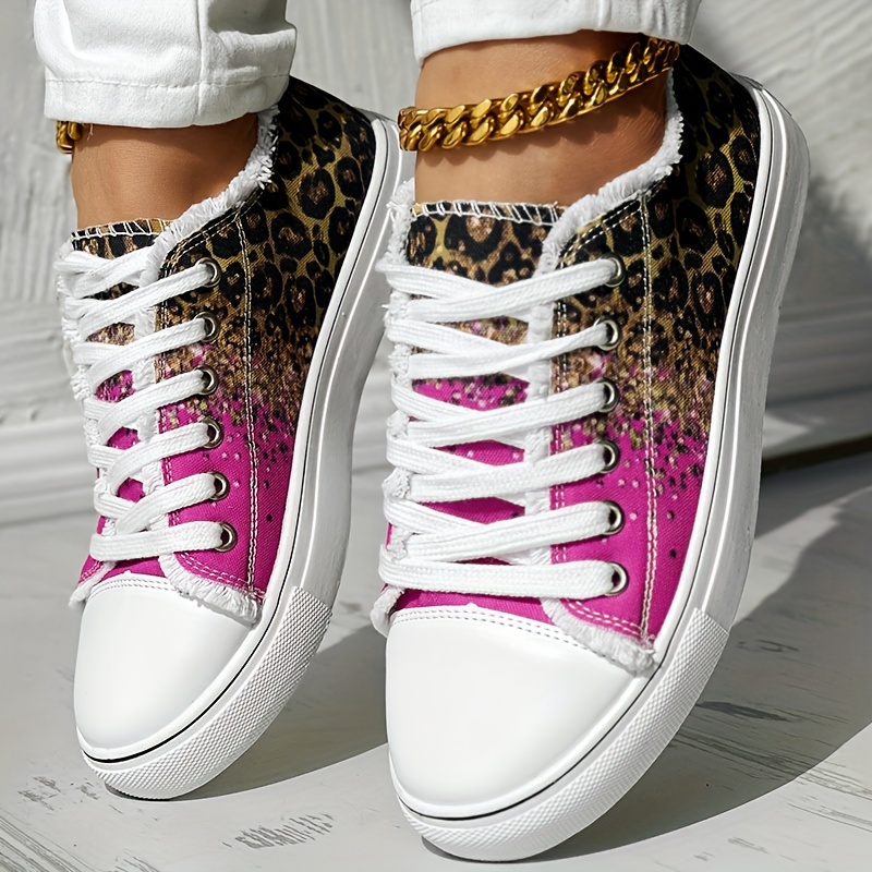 Women's Colorful Canvas Sneakers, Fashion Lace Up Low Top Walking Shoes,  Versatile Flat Sneakers