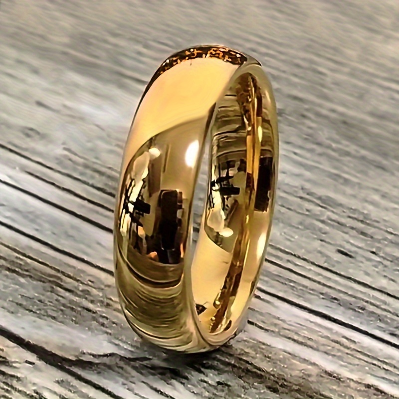 

1pc Fade Gold Plated Ring Stainless Steel Ring For Boys And Girls Jewelry Accessories Gift