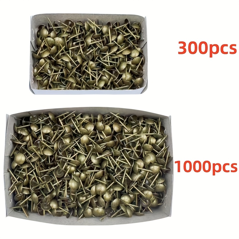 300/1000 Stück Antik-Grüne Bronze Polsterhaken, Großkopfige Dekorative Nägel für Möbel, Schmuckkästen, Maße 7.8*14mm