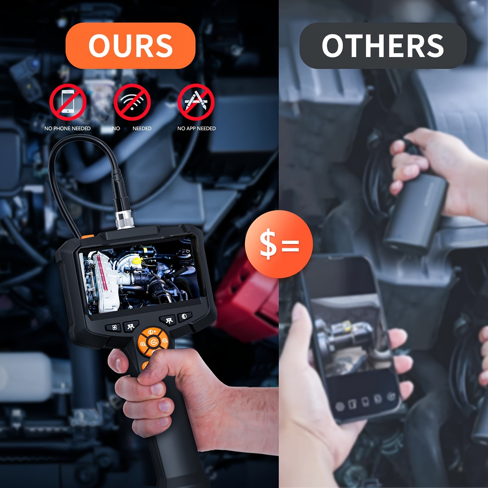 16.5ft Borescope Camera With Light, 4.3"/2.4" Endoscope Camera With Light, IP67 Waterproof Endoscope, 1080 HD Inspection Camera, Snake Camera, Endoscope Camera Gadgets For Men 10 16.5ft Borescope Camera With Light, 4.3"/2.4" Endoscope Camera With Light, IP67 Waterproof Endoscope, 1080 HD Inspection Camera, Snake Camera, Endoscope Camera Gadgets For Men - Image 10