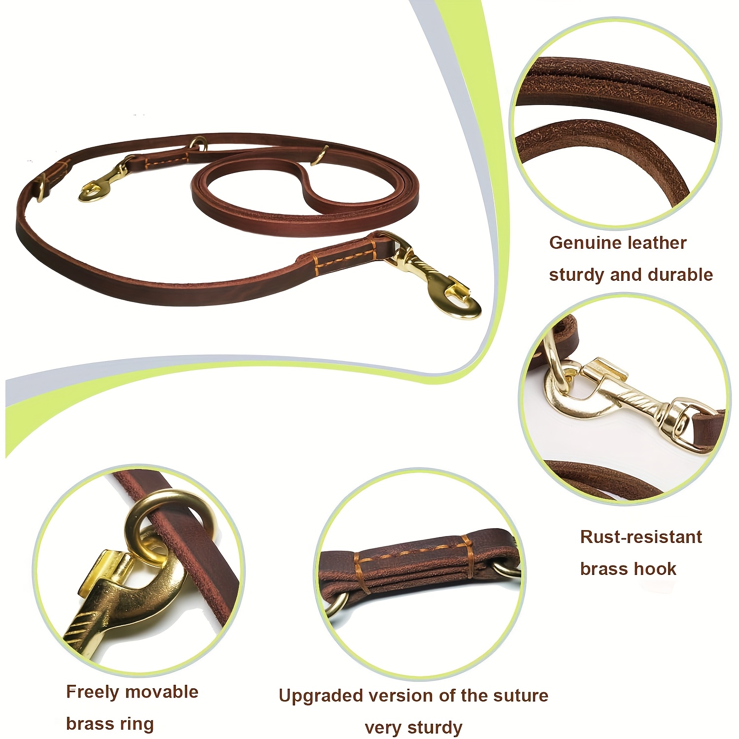 Multi-Function Dog Leash, 8-Foot Hands-Free Double-Ended Design