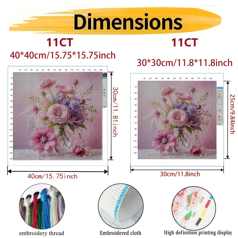 Pearl Flower Cross Stitch Kit Featuring Themed Pattern, 11CT Decorative