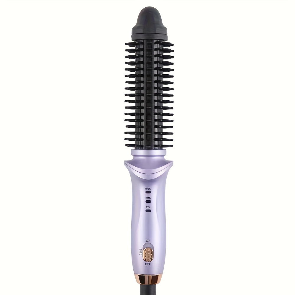TEMU Heated Curling Brush With A Thermal Design, Comb, Ceramic Curling Iron, Volumizing Round Brush, And A Travel-friendly Hair Curler
