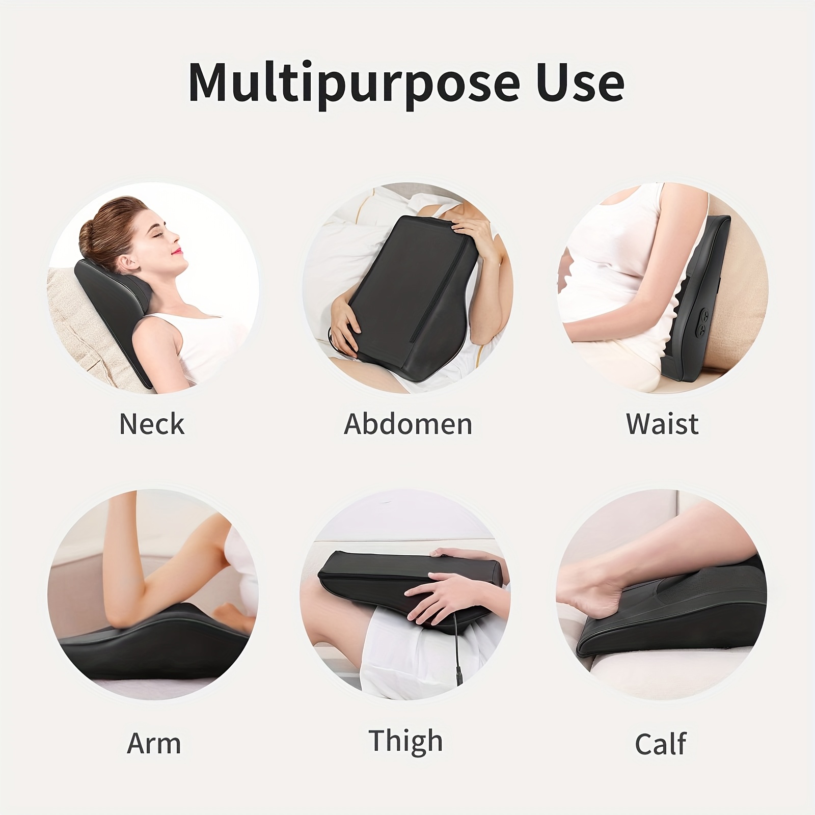 MASSTECK Masseur de dos Shiatsu avec chaleur, conçu pour les tissus profonds du cou, des épaules et du dos, offre 3 modes de massage et 2 niveaux de chauffage, offrant une expérience de pétrissage 3D pour le corps, parfait comme cadeau pour les mères, les pères, les femmes
