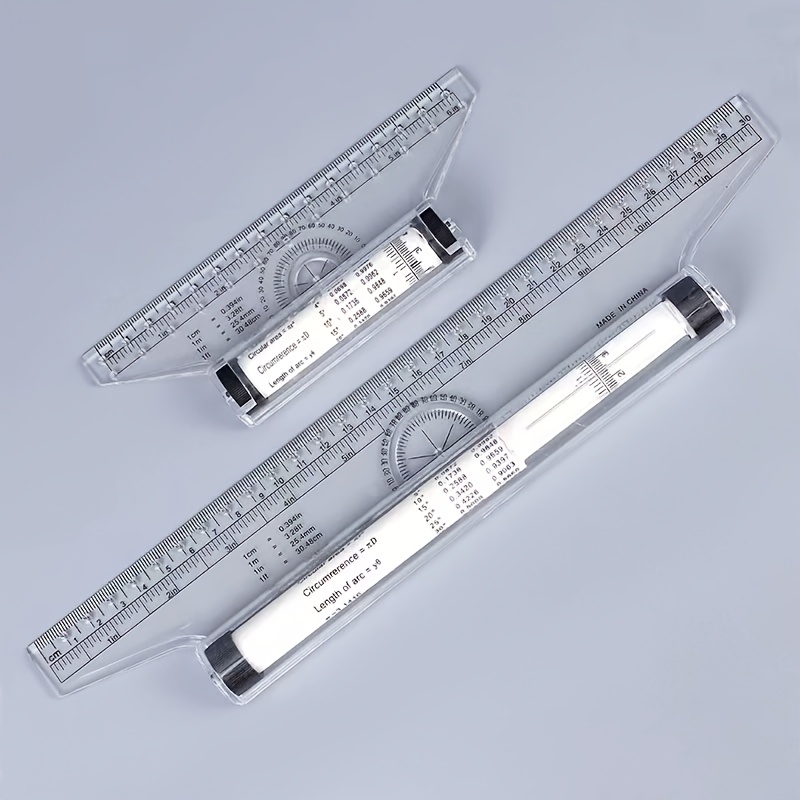 TEMU 2pcs Drafting Rulers, Roller Parallel Rulers, Multifunctional Design Rulers For Measurement In Drawing, School, And Office