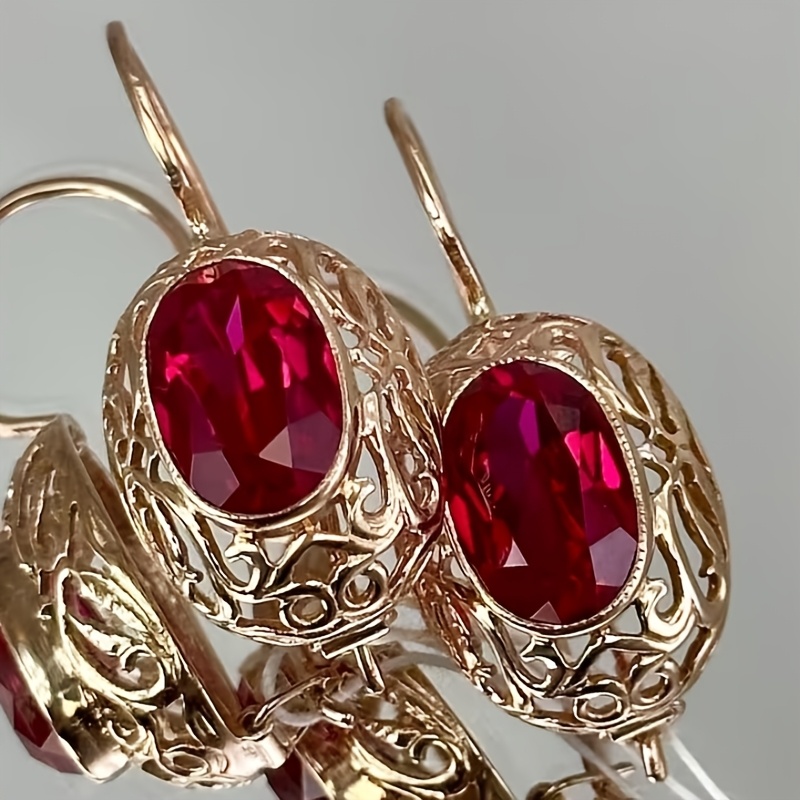 Women's Retro Bohemian Hand Carved Copper Hollow Texture Earrings
