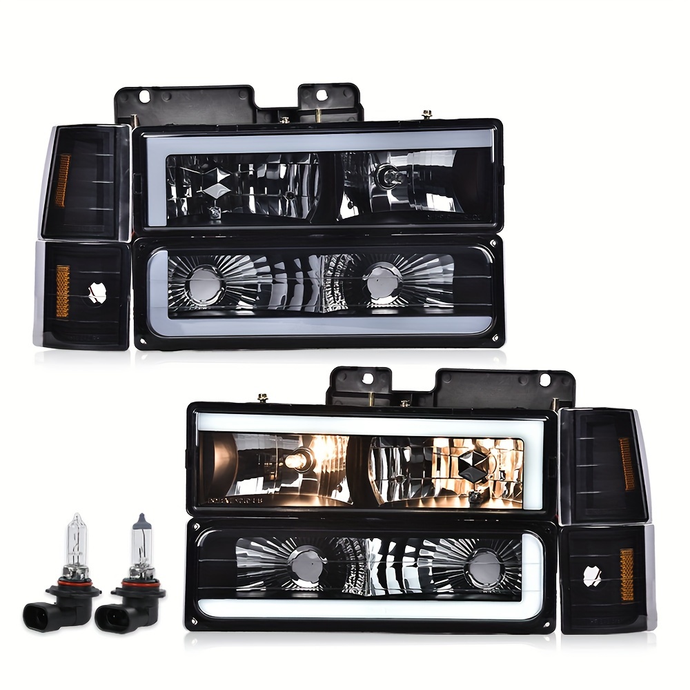 TEMU Headlights For C1500 For K1500 For 1994-1999 For For For C2500 For C3500 For For K3500 1994-2000 Headlamp Smoke Housing