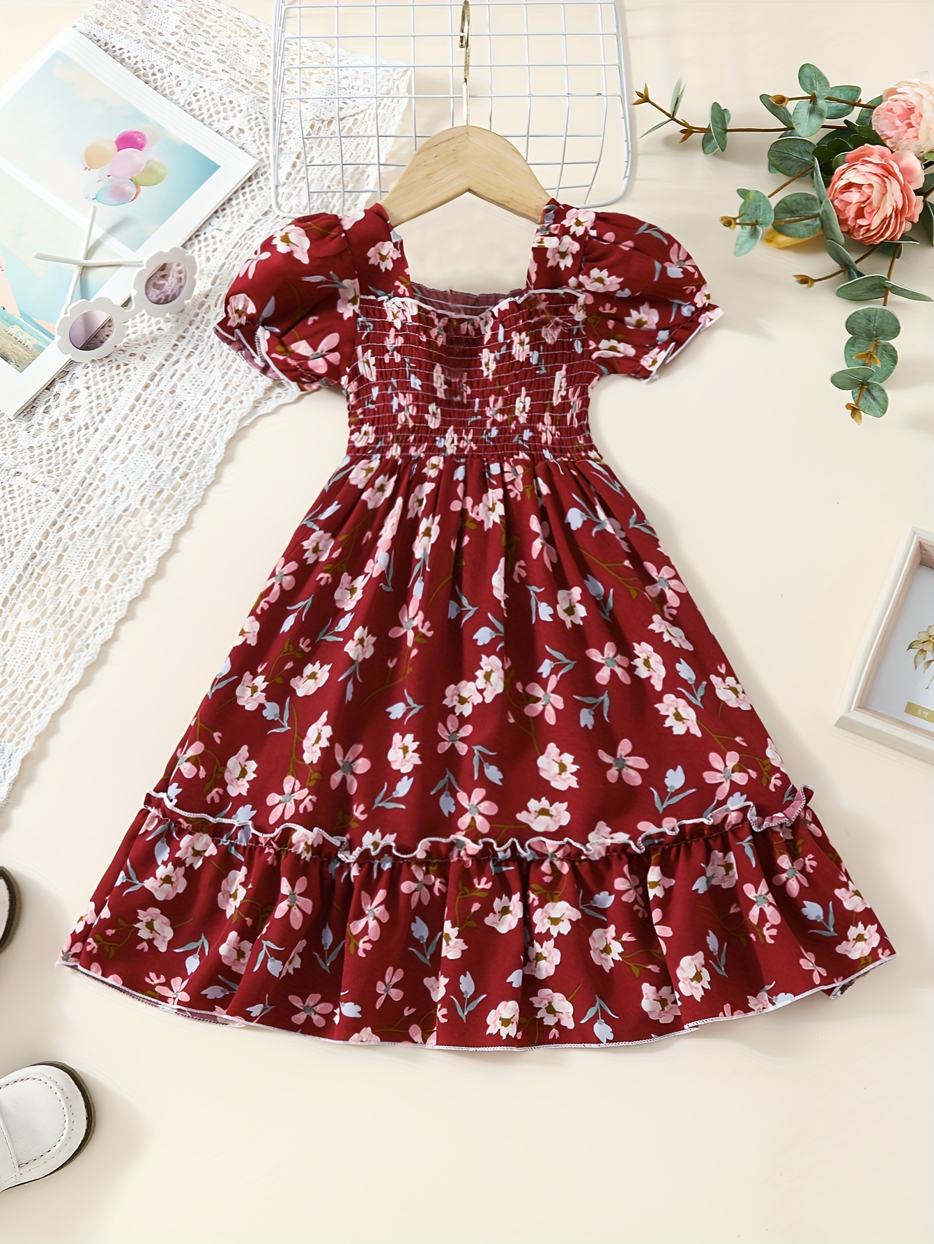 ★YOUHEE★ FLOWER PATTERN PUFF DRESS _1__24836.1730857697.500.750.