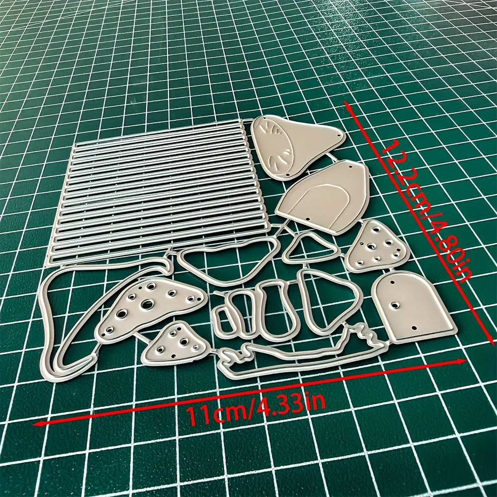 TEMU 1pc Mushroom And Rectangular Metal Cutting Die, Ideal For Photo Albums, Crafts, Relief Templates, Handmade Cards, And Tools For Producing Gift