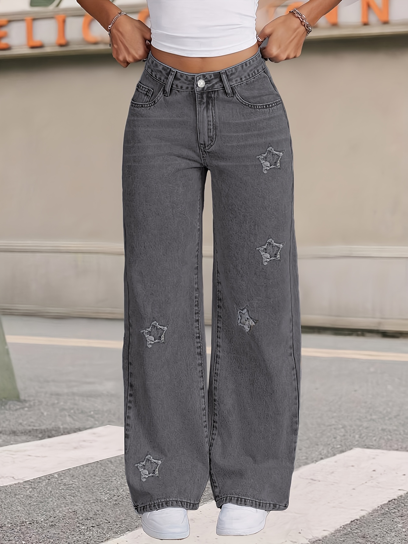 womens vintage y2k street style jeans light wash - Temu