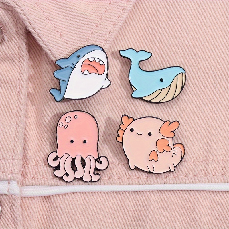 Cute Sea Animals Enamel Pins Whale Dolphin Brooches Lapel - Temu