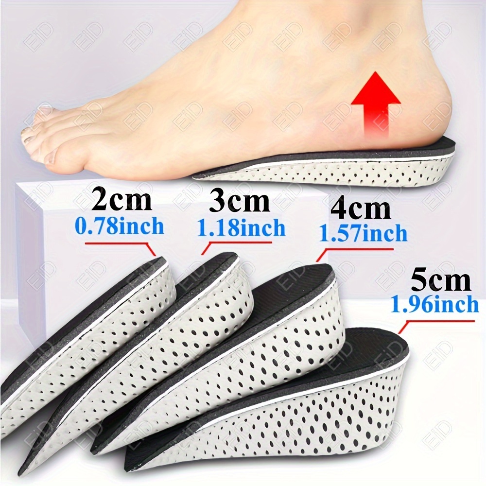 

Breathable Shock-absorbing Height Increase Insoles For Men And Women - Eva Half-pad Heel Inserts Comfortable Air Circulation Lifts (2cm/3cm/4cm/5cm)