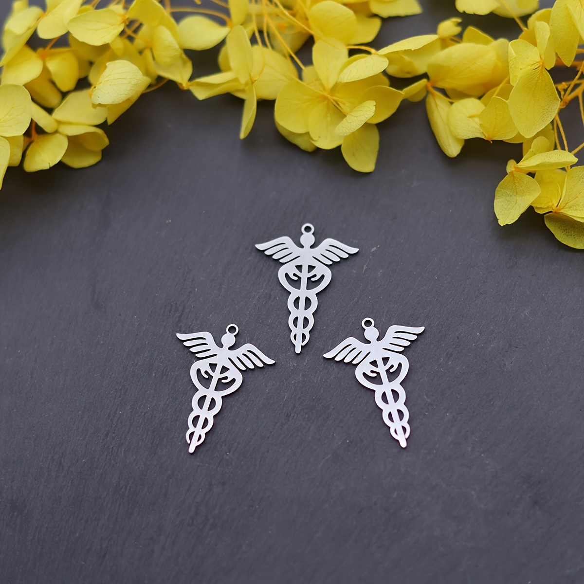 TEMU Set di 3 ciondoli Staff of in acciaio inossidabile, collana , orecchini, gioielli, regalo di laurea per medici e infermieri