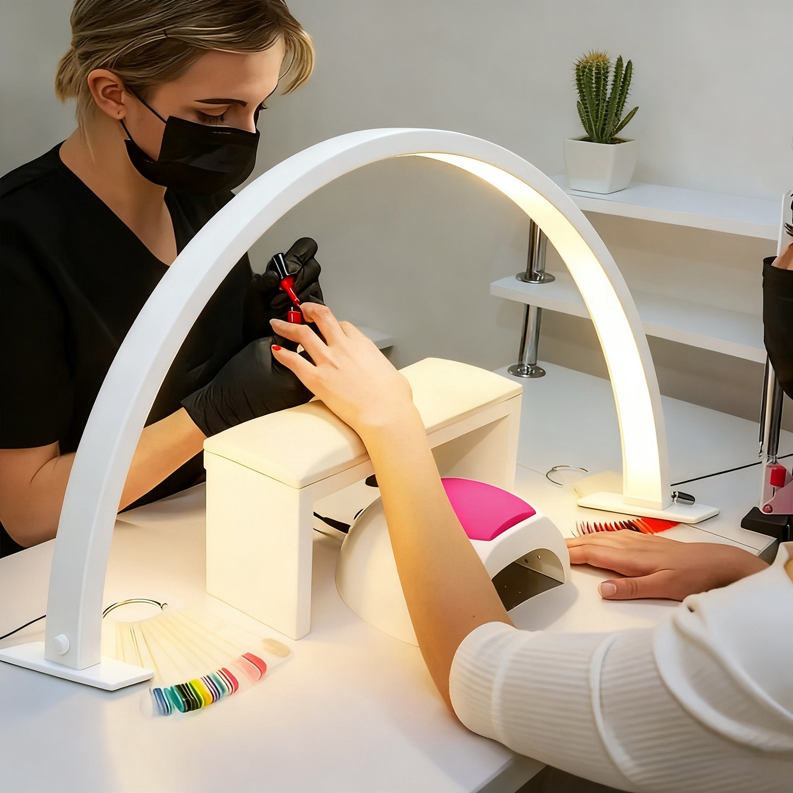 1 pack led nail lamp led eyelash lamp half moon lamp facial   moon lamp beautician technology lamp for gel polish   tattoo ideal for salon   white Product details 14