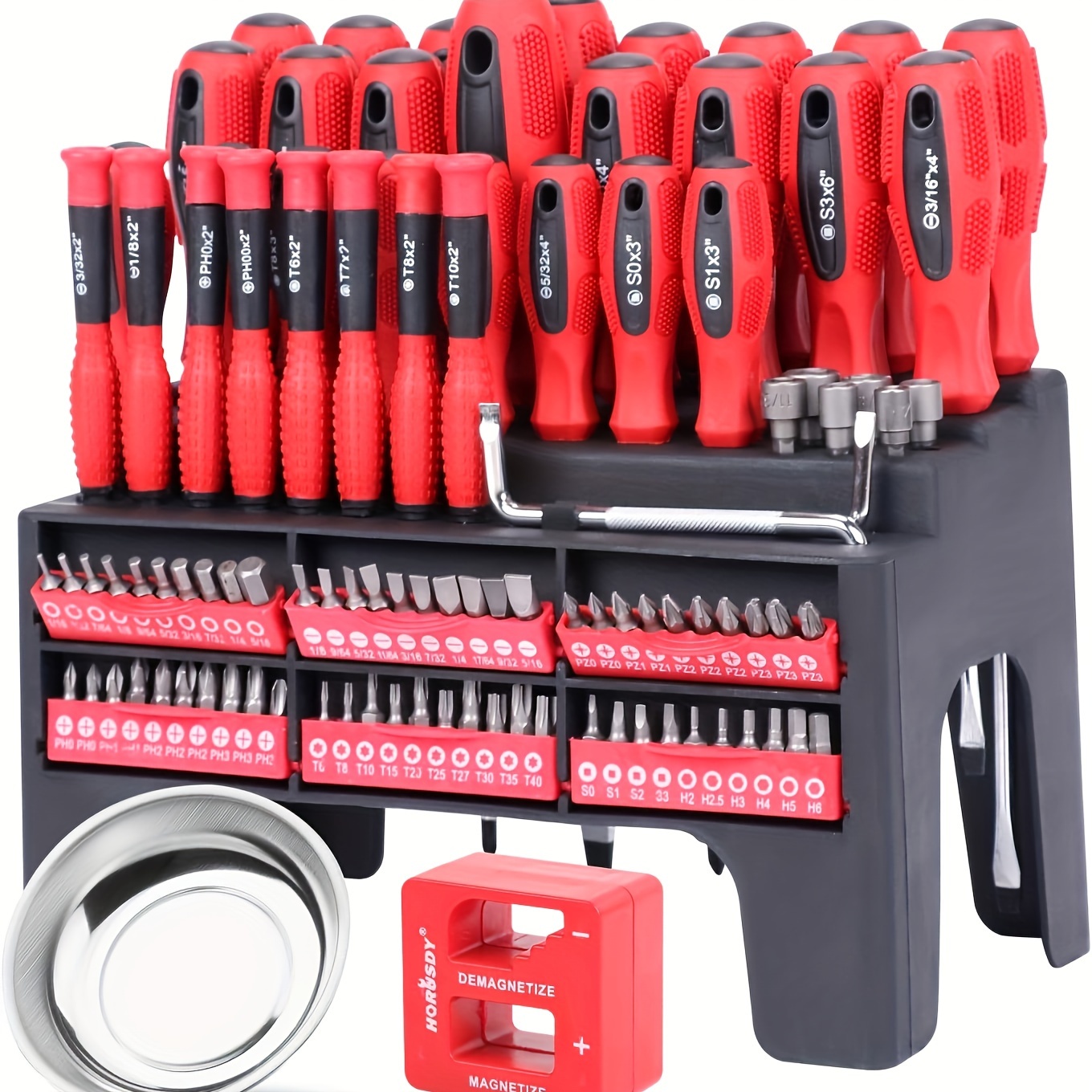 

Horusdy 102- Screwdriver Set, Steel, Uncharged Plastic , Screwdrivers, Demagnetizer, Diy For Men