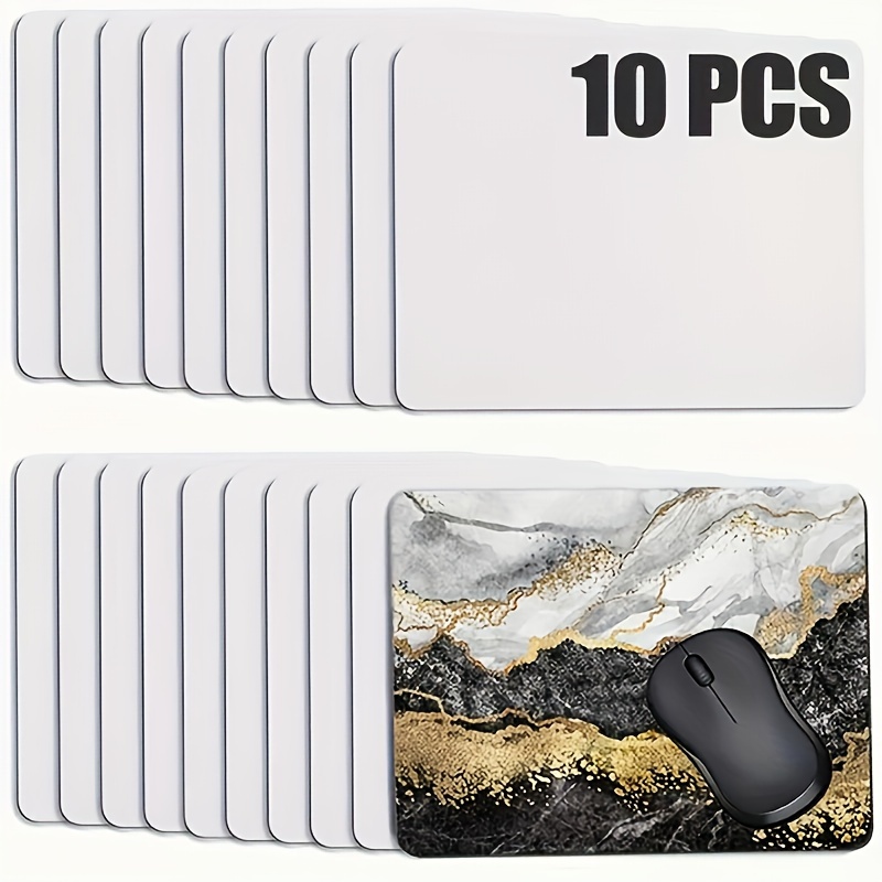 

Lot de 10 Tapis de Souris Vierges pour Sublimation avec Base Antidérapante, 8.6" x 7" - Fournitures pour l'Artisanat de Transfert Thermique DIY