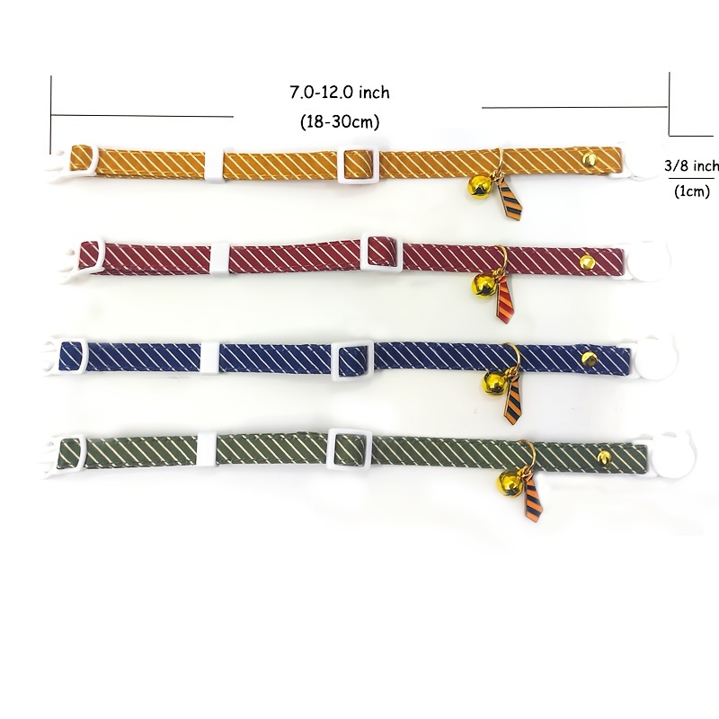 stripe cat collar lightweight cute adjustable cat collar with tie pendant suitable for wedding party decoration elegant style cat and kitten collar Product details 3