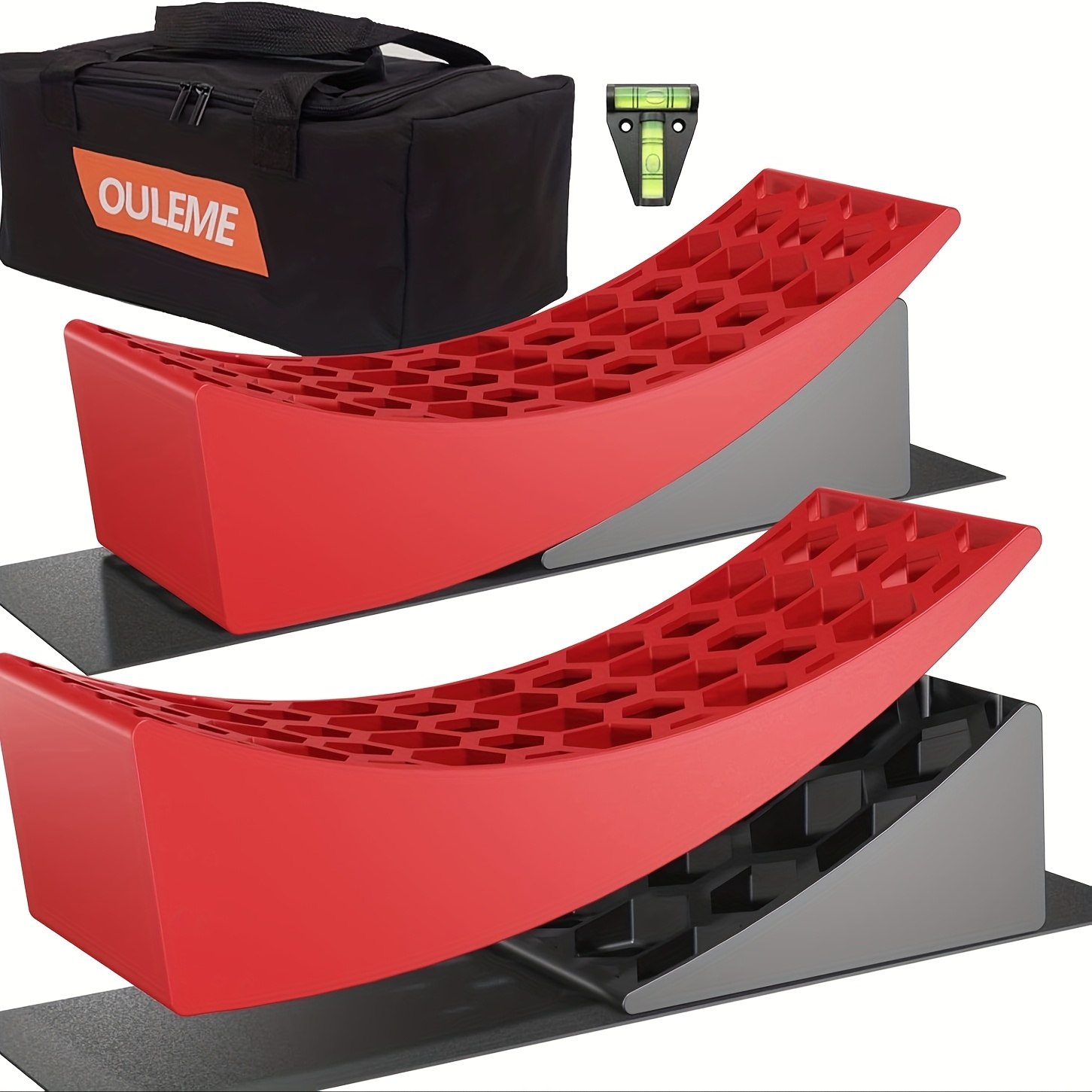 CARMTEK Camper Leveler 2-Pack Kit Fit Curved RV Levelers with Wheel