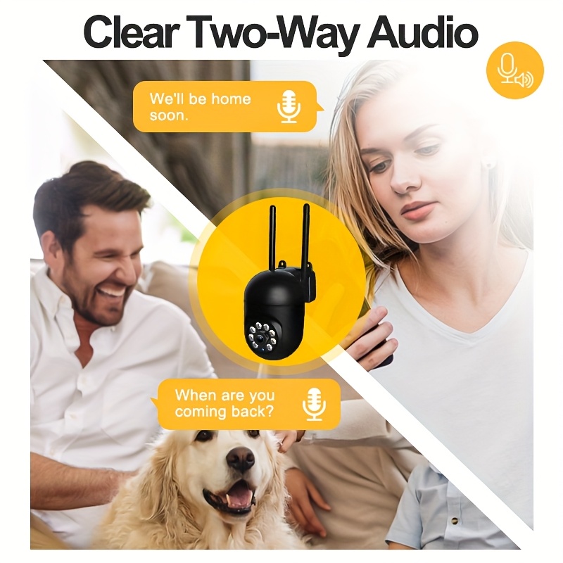 1080P Full HD Wireless Surveillance Camera, 360° Gimbal and Smart Tracking, Two-Way Calling, Infrared Night Vision and Auto Zoom, Wi-Fi Connection, Mobile APP Remote Control, Suitable for Home and Pet Security