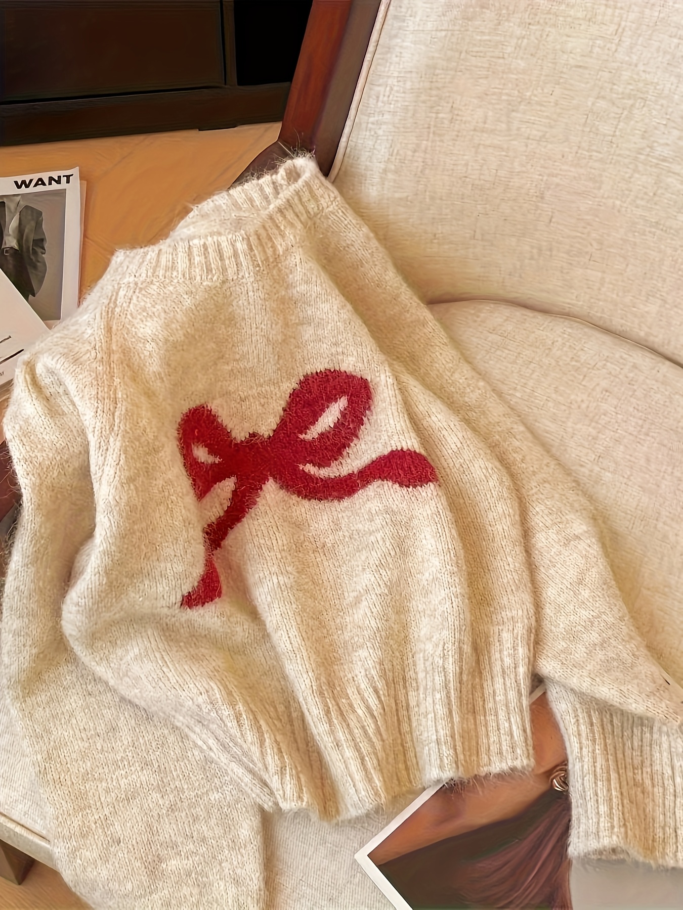 dj0617087 höst/vinter ny rundhalsad stickad med - Temu Sweden