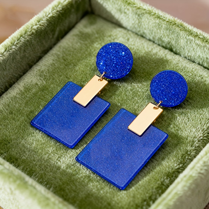 Modern Minimalist Black and Golden Geometric Earrings